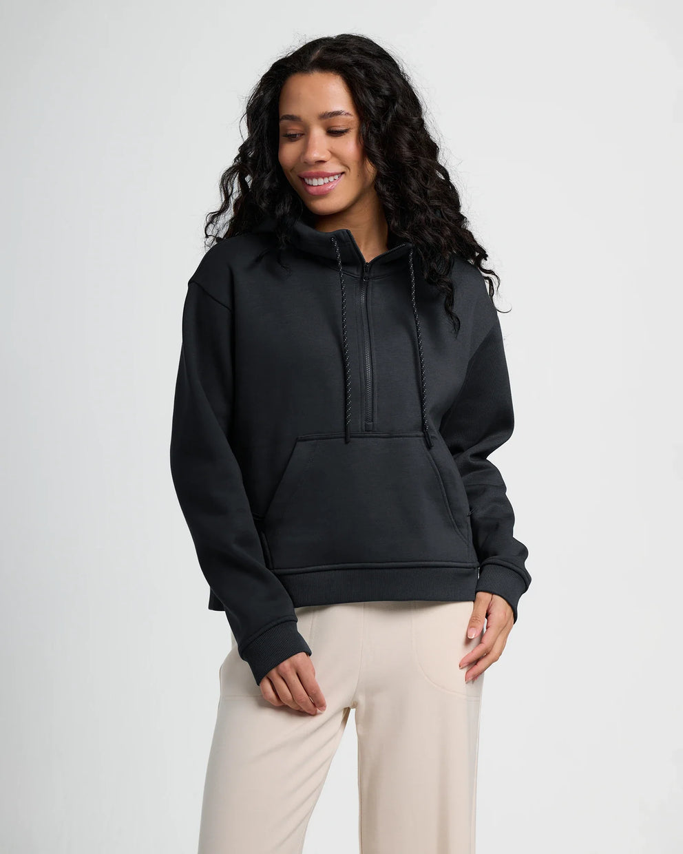 Women's Bamboo Northcoast Fleece Anorak - Black