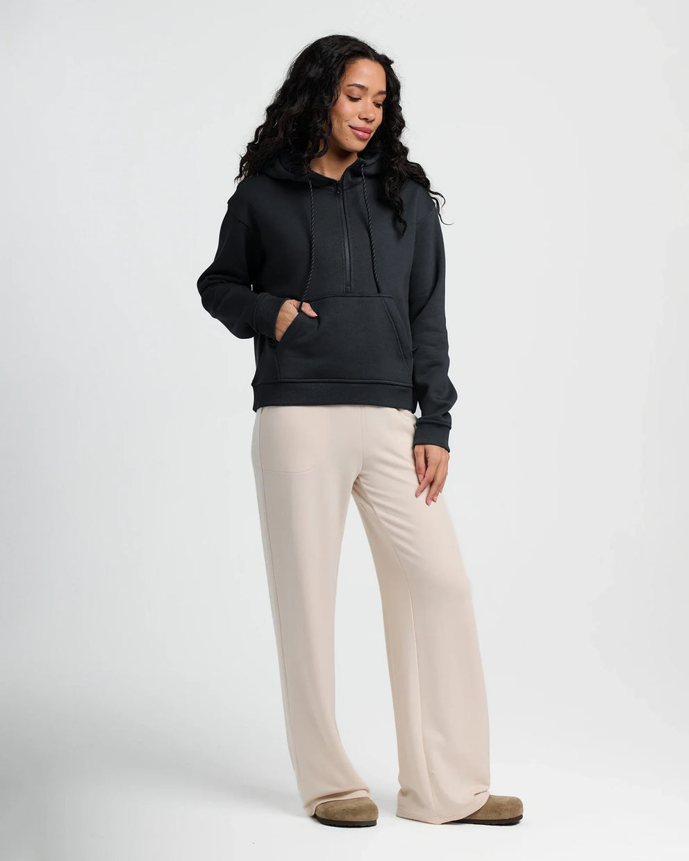 Women's Bamboo Northcoast Fleece Anorak - Black