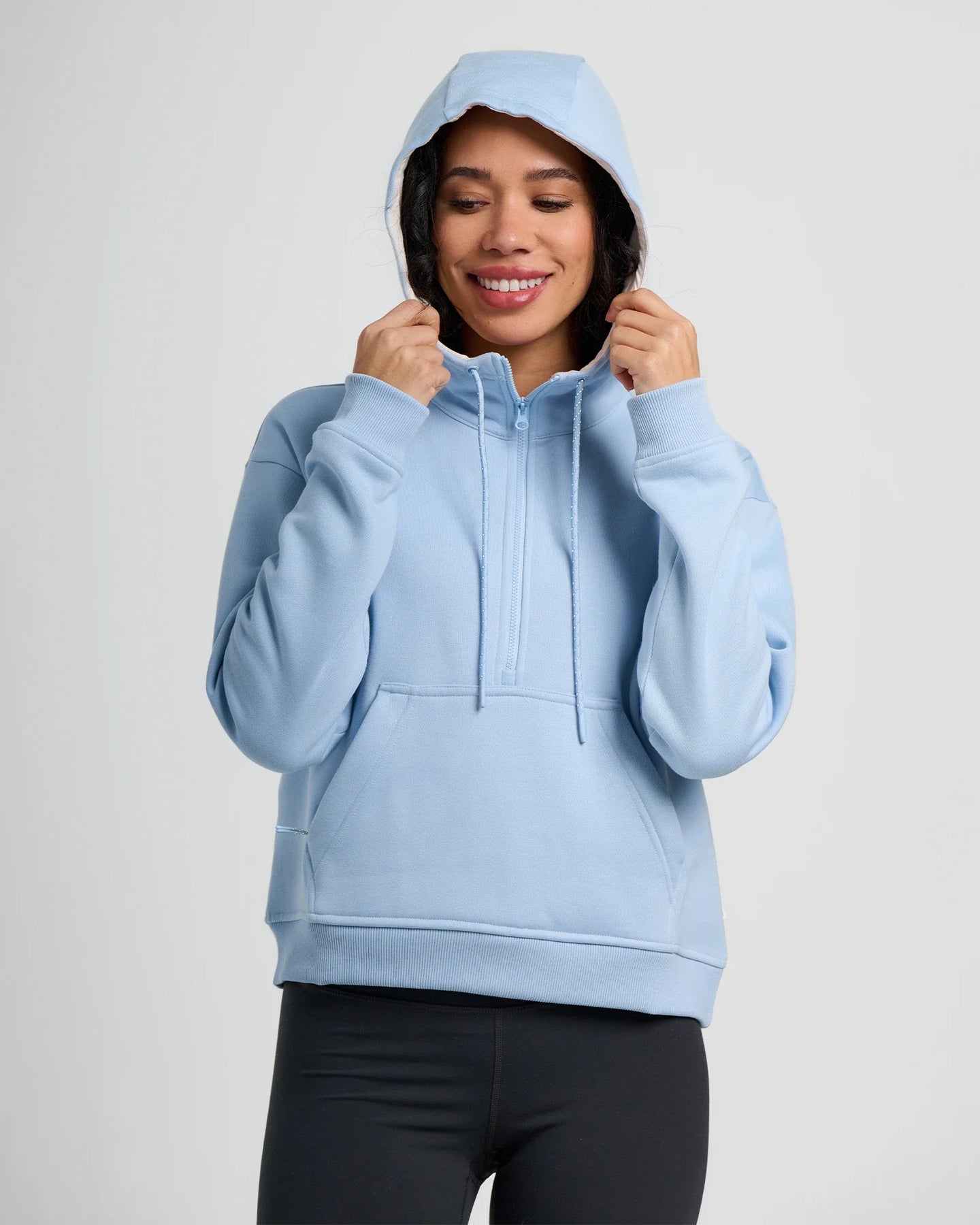 Women's Bamboo Northcoast Fleece Anorak - Clear Sky
