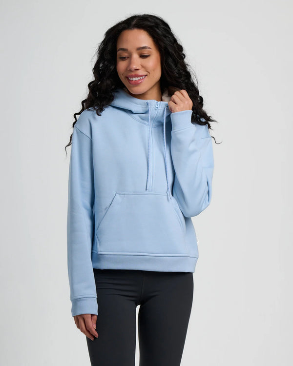 Women's Bamboo Northcoast Fleece Anorak - Clear Sky