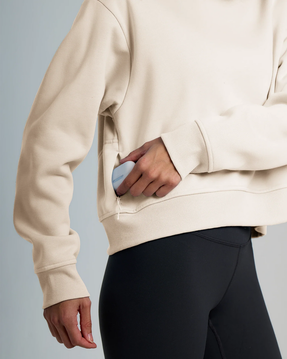 Women's Bamboo Northcoast Fleece Crew - Stone