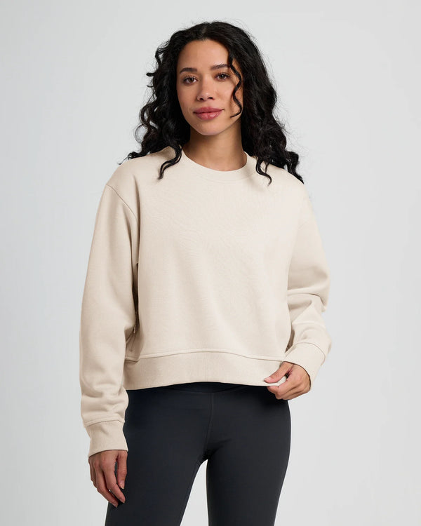 Women's Bamboo Northcoast Fleece Crew - Stone
