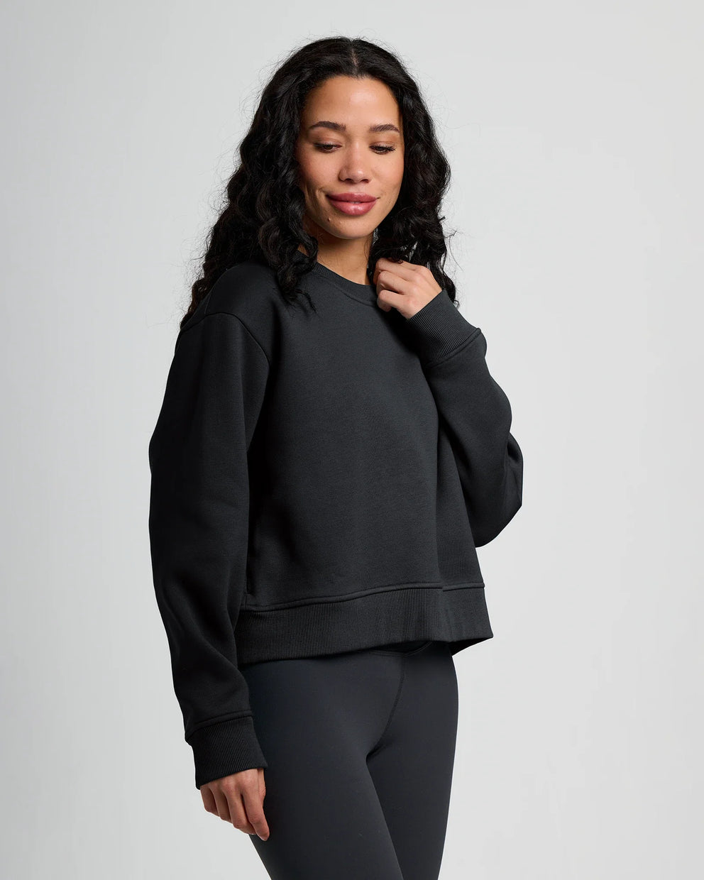 Women's Bamboo Northcoast Fleece Crew - Black