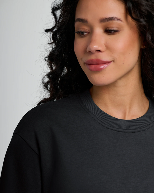 Women's Bamboo Northcoast Fleece Crew - Black