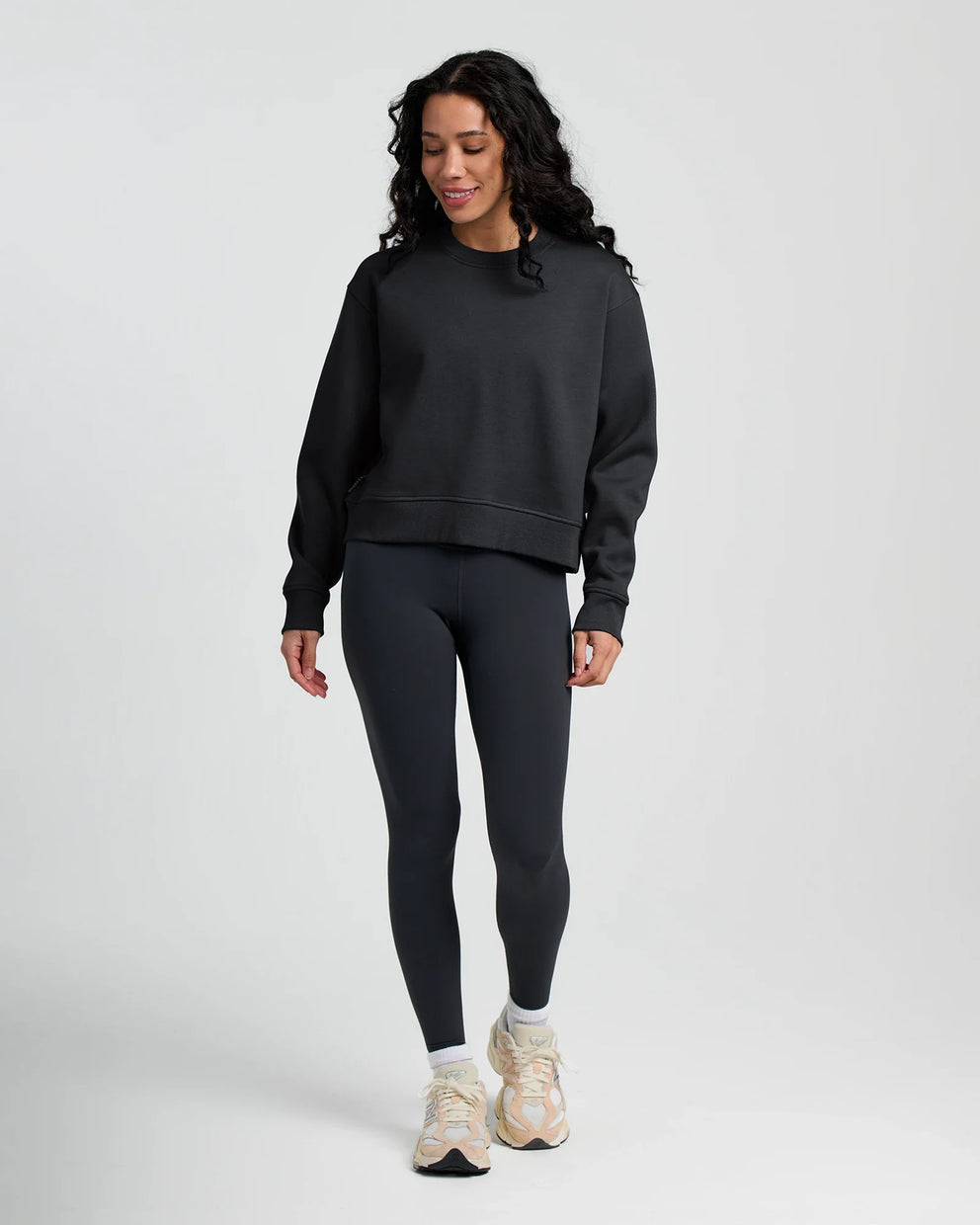 Women's Bamboo Northcoast Fleece Crew - Black