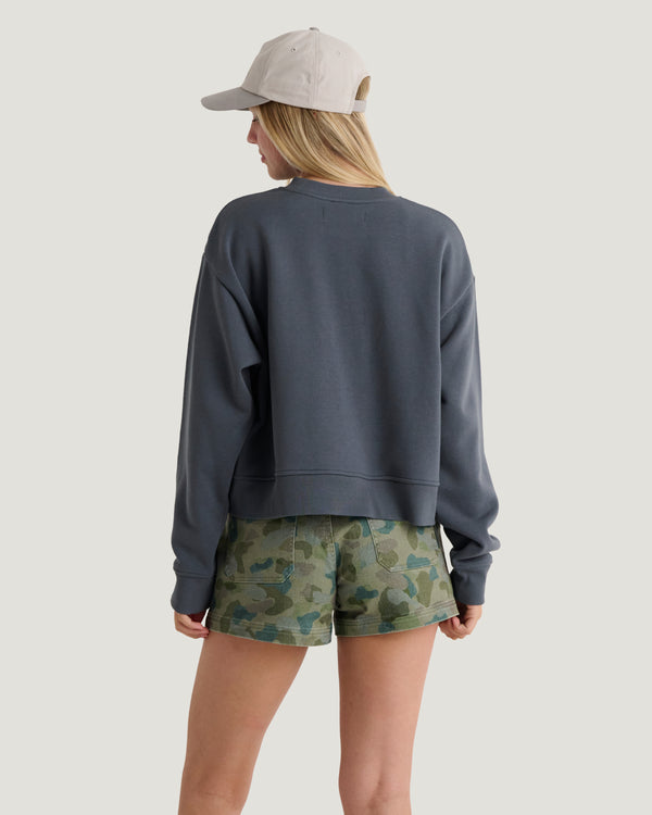 Women's Bamboo Northcoast Fleece Crew - Storm Cloud
