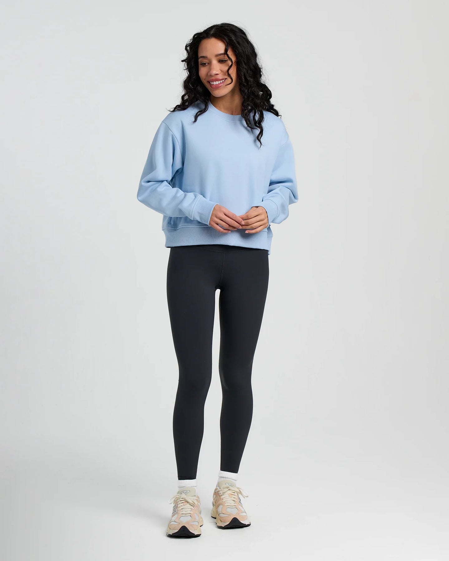 Women's Bamboo Northcoast Fleece Crew - Clear Sky