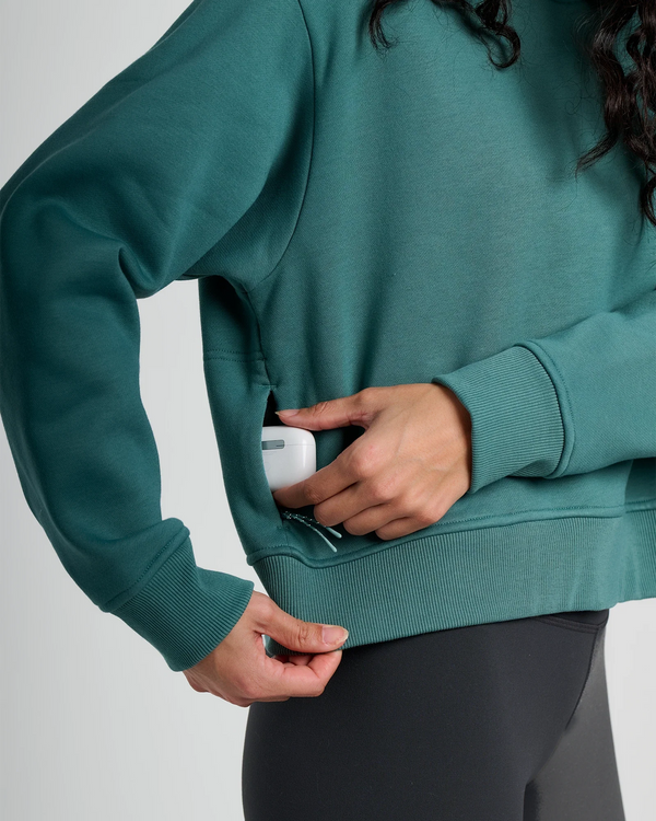 Women's Bamboo Northcoast Fleece Crew - Sea Pine