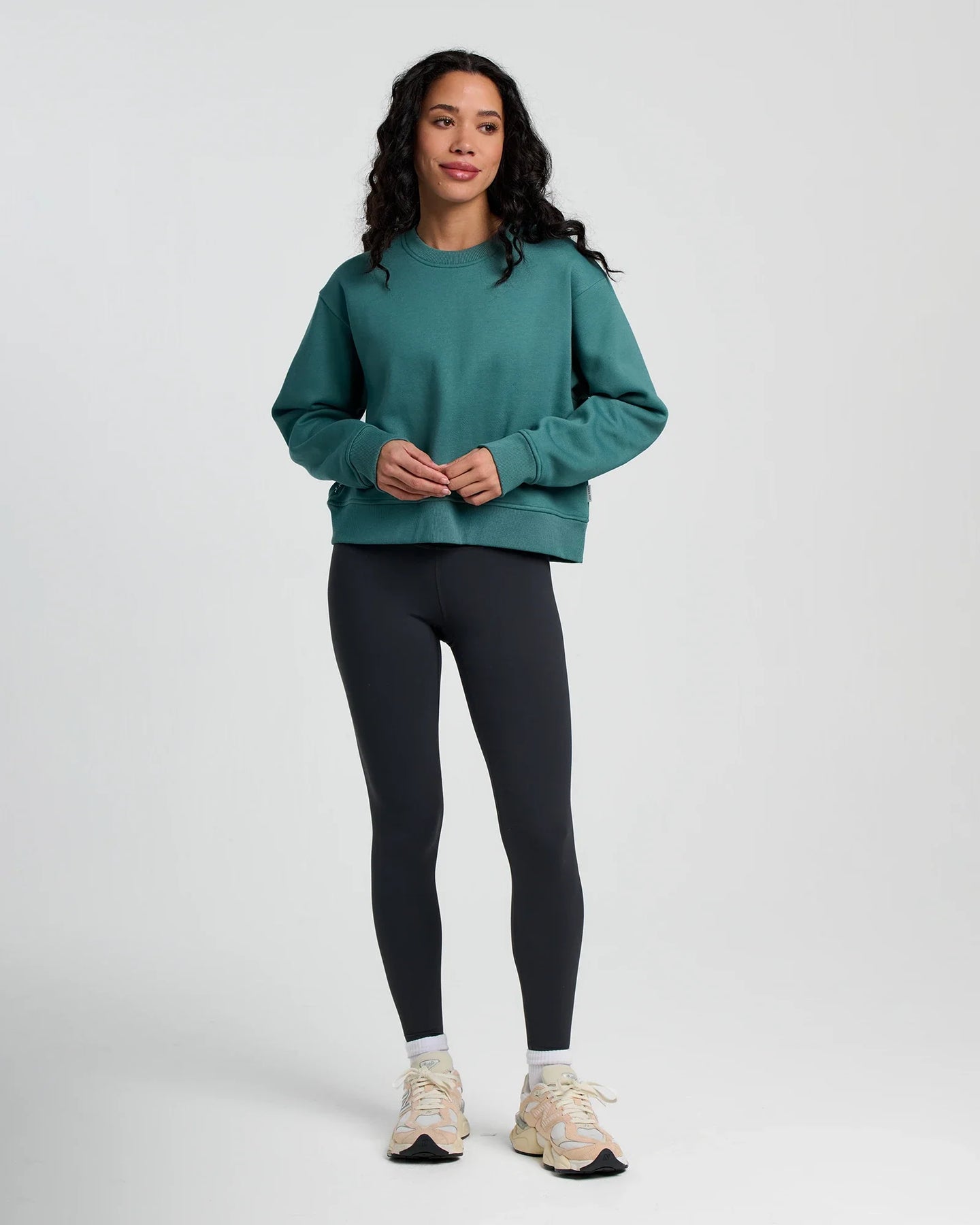 Women's Bamboo Northcoast Fleece Crew - Sea Pine