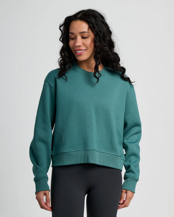 Women's Bamboo Northcoast Fleece Crew - Sea Pine