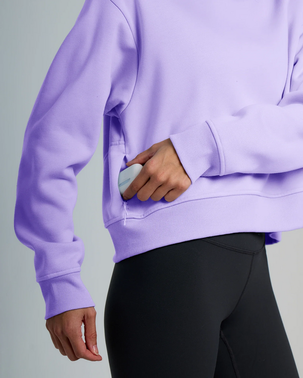 Women's Bamboo Northcoast Fleece Crew - Bright Lavender