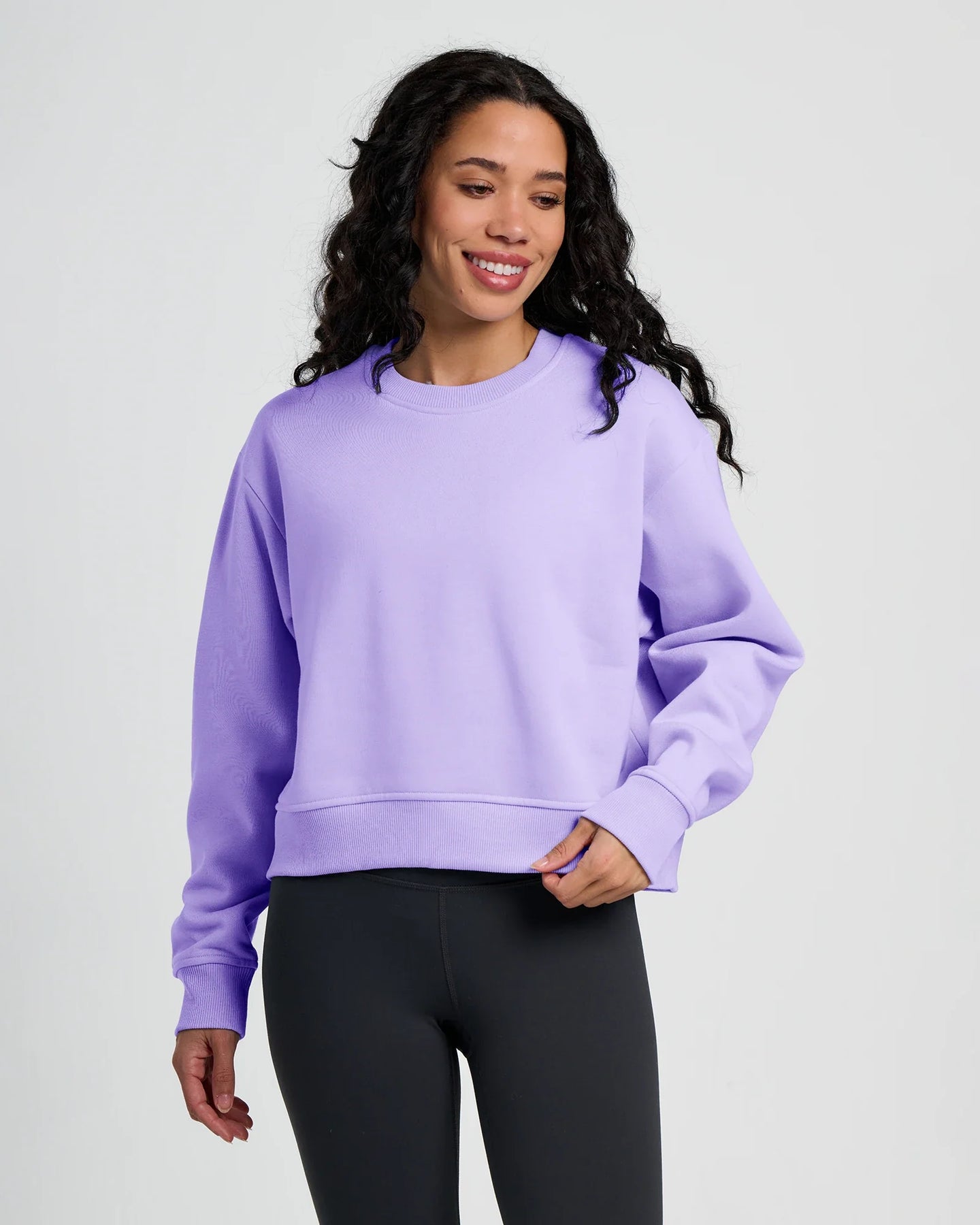 Women's Bamboo Northcoast Fleece Crew - Bright Lavender