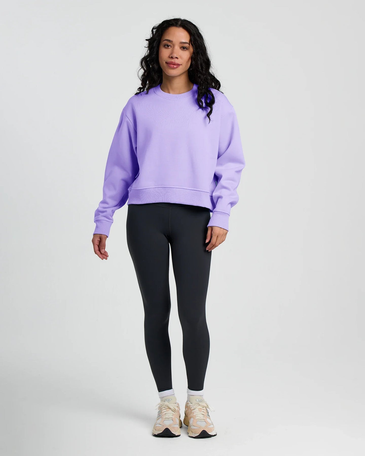 Women's Bamboo Northcoast Fleece Crew - Bright Lavender