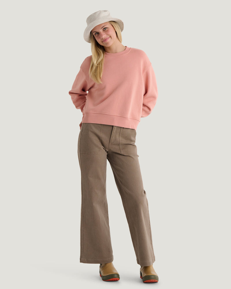 Women's Bamboo Northcoast Fleece Crew - Shell
