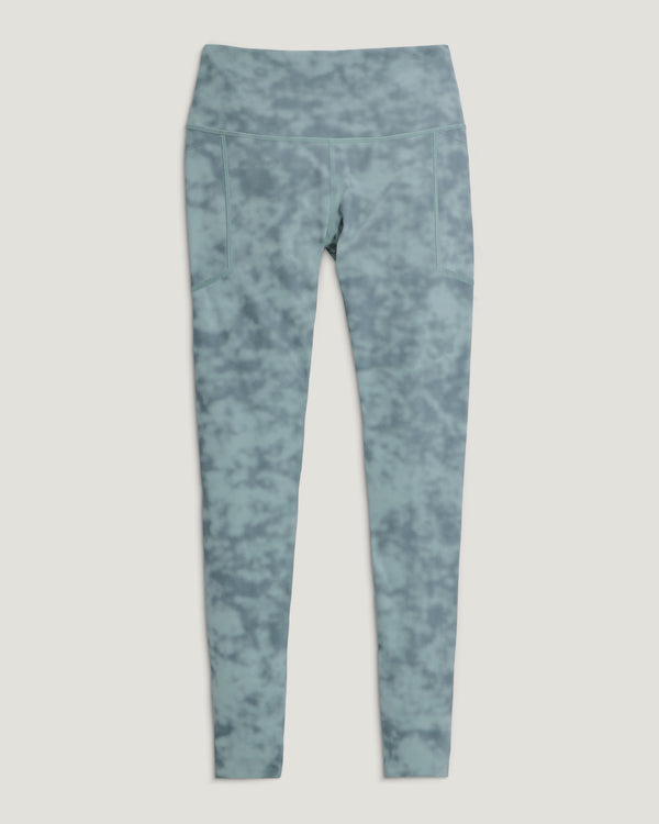 Women's All Day Pocket Legging - Surf Washed Print Ocean Mist