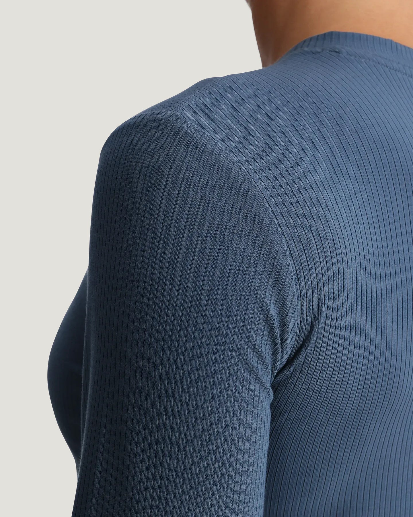 Women's Ribbed Bamboo Long Sleeve - Pacific Blue