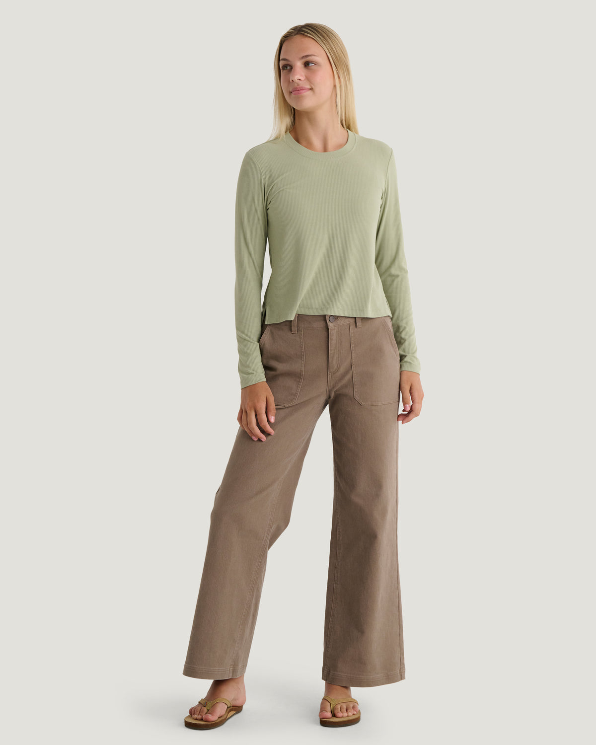 Women's Ribbed Bamboo Long Sleeve - Tea