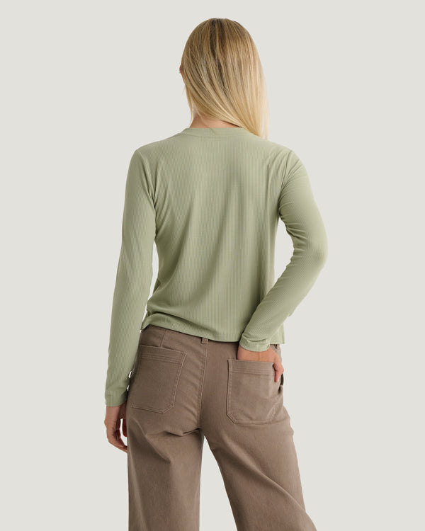Women's Ribbed Bamboo Long Sleeve - Tea