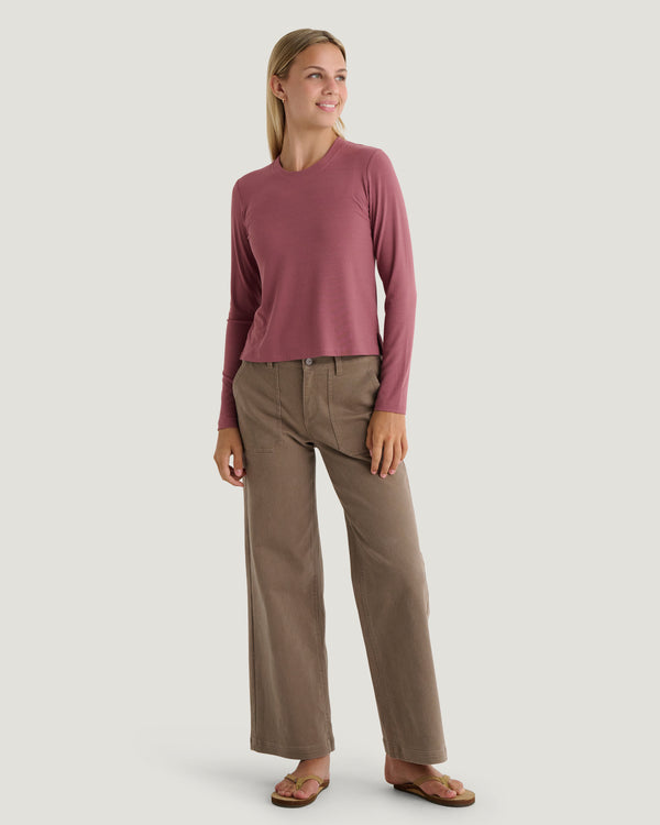 Women's Ribbed Bamboo Long Sleeve - Plum