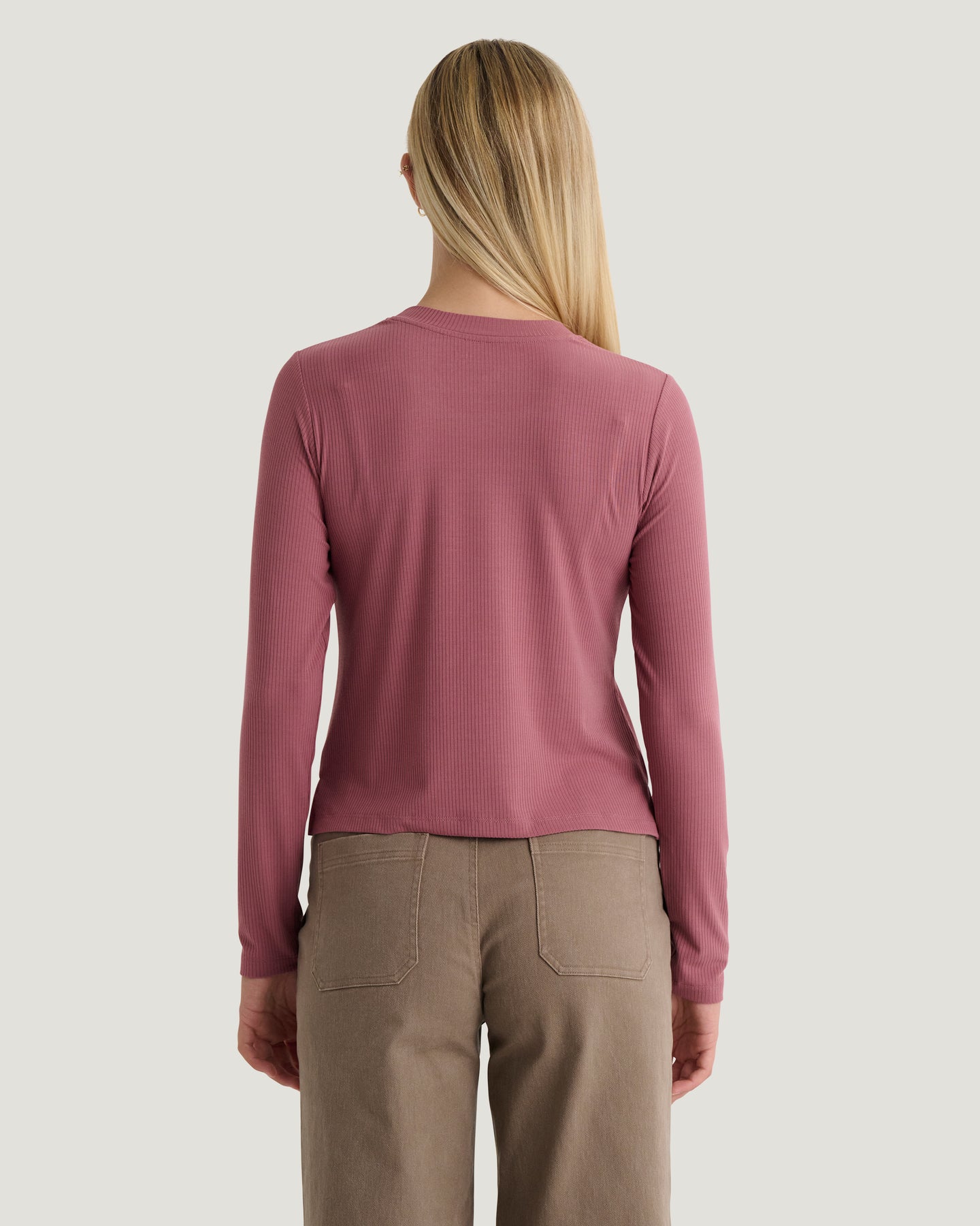 Women's Ribbed Bamboo Long Sleeve - Plum