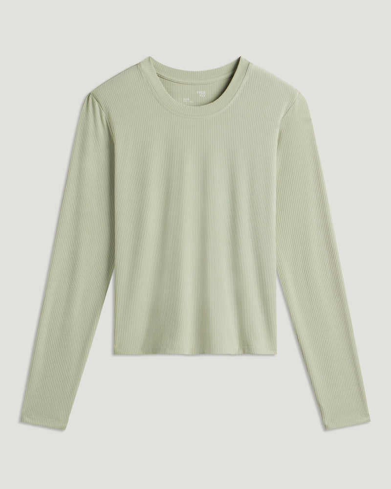 Women's Ribbed Bamboo Long Sleeve - Tea
