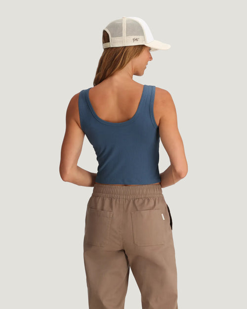 Women's Ribbed Bamboo Tank - Pacific Blue