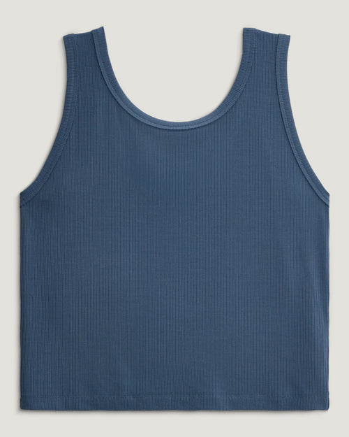 Women's Ribbed Bamboo Tank - Pacific Blue