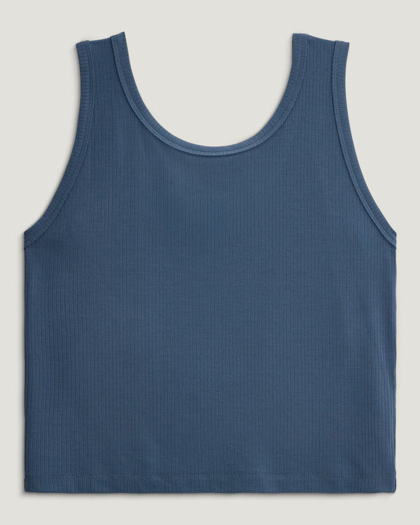 Women's Ribbed Bamboo Tank - Pacific Blue