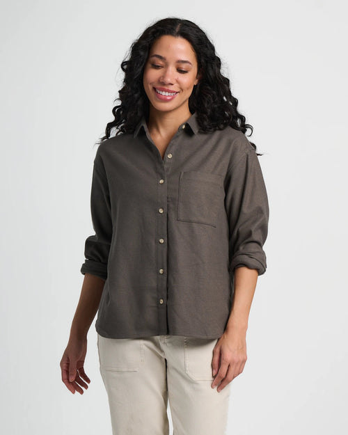 Women's Seawool Flannel Shirt - Dark Forest