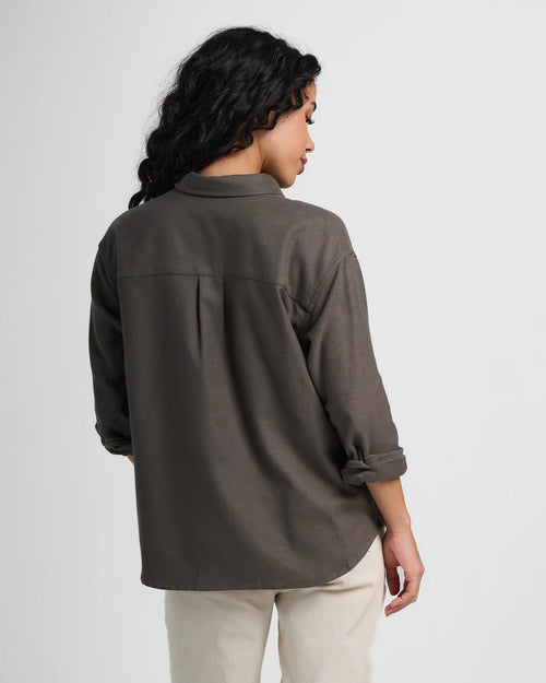 Women's Seawool Flannel Shirt - Dark Forest