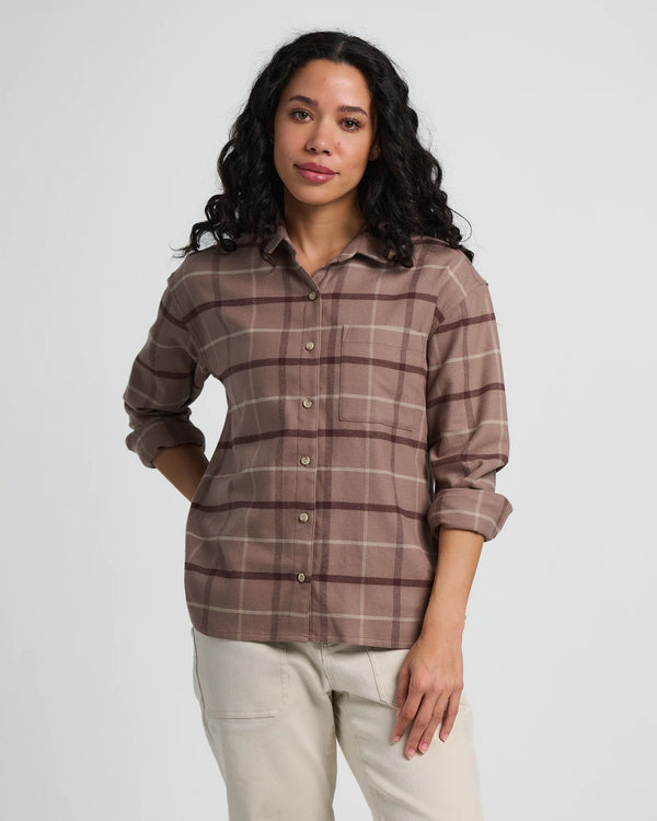 Women's Seawool Flannel Shirt - Fossil Plaid
