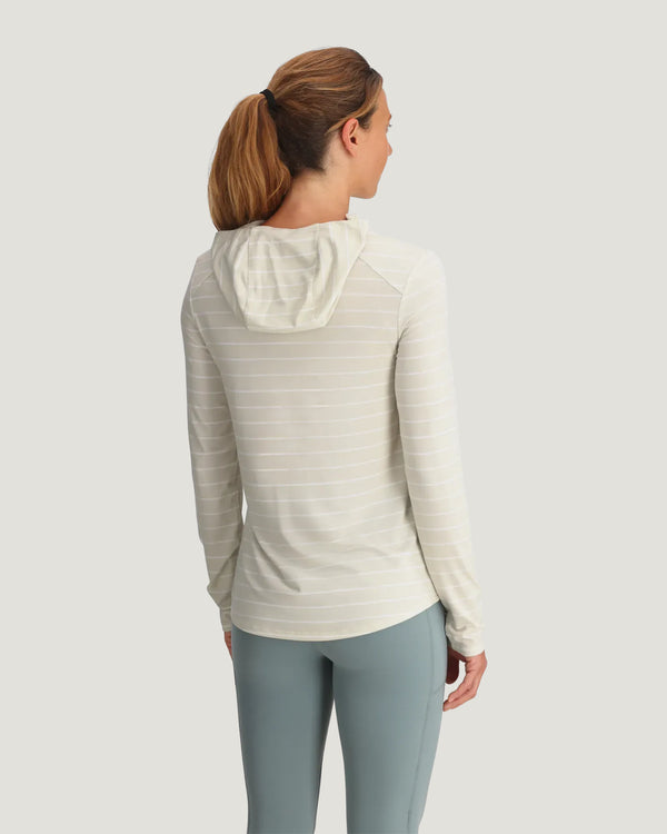 Women's Bamboo Shade Hoodie II - Dash Stripe Birch