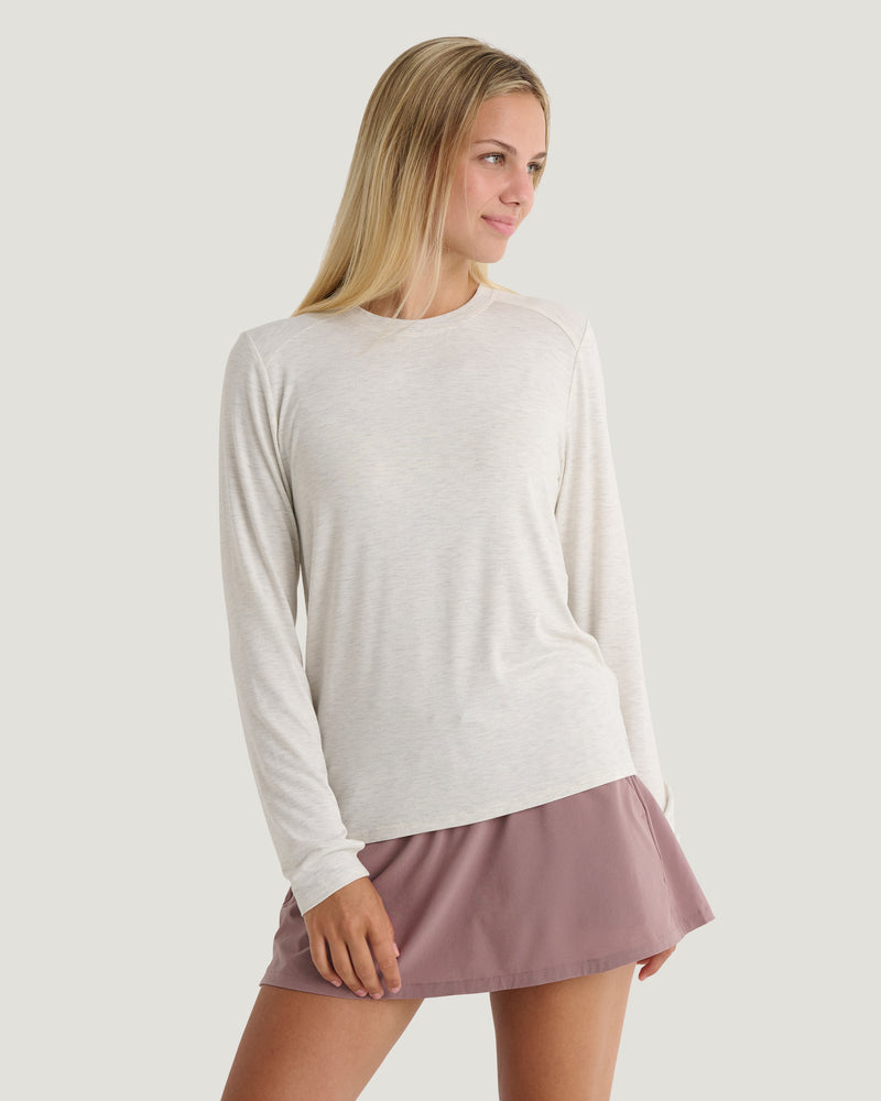 Women's Bamboo Shade Long Sleeve II - Off White Heather
