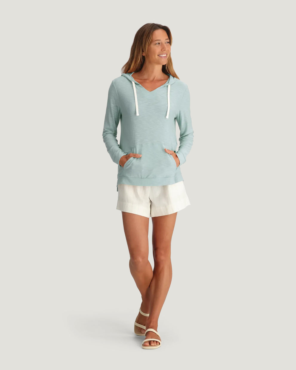 Women's Bamboo Slub Hoodie - Tropic Sea
