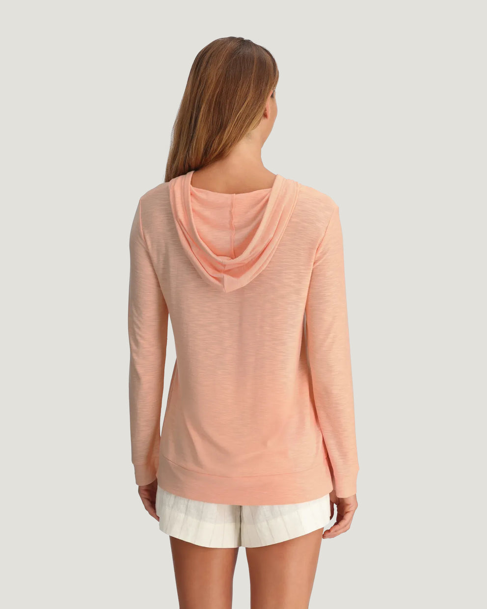 Women's Bamboo Slub Hoodie - Light Coral