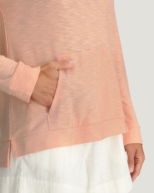 Women's Bamboo Slub Hoodie - Light Coral