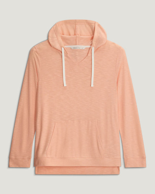Women's Bamboo Slub Hoodie - Light Coral