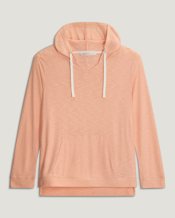 Women's Bamboo Slub Hoodie - Light Coral