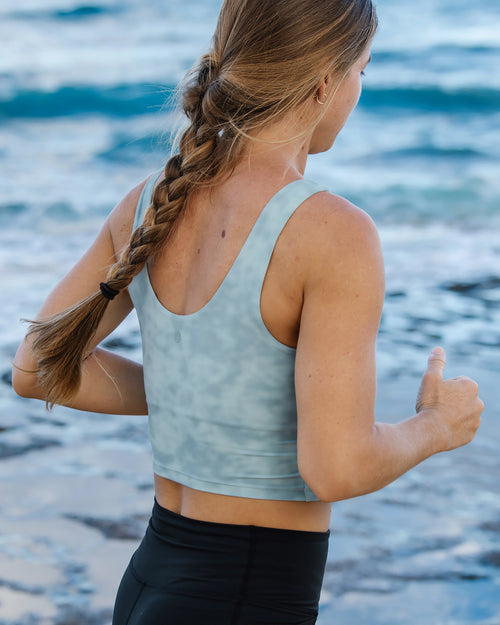 Women's All Day Tank - Surf Washed Print Ocean Mist
