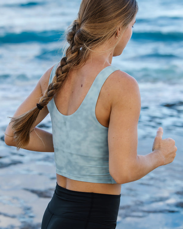 Women's All Day Tank - Surf Washed Print Ocean Mist