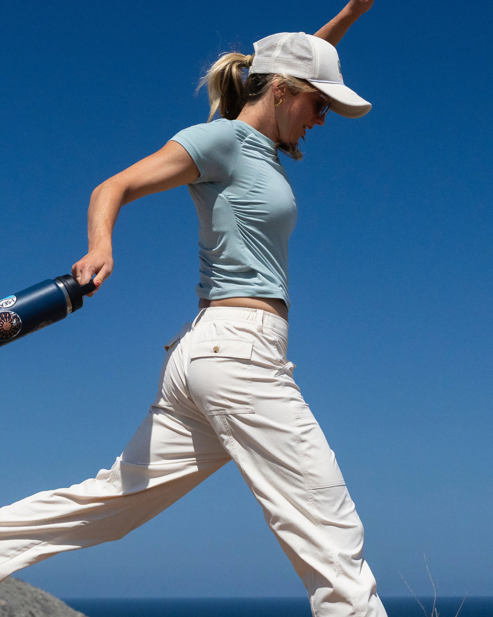 Women's Elevate Lightweight Fitted Tee - Ocean Mist