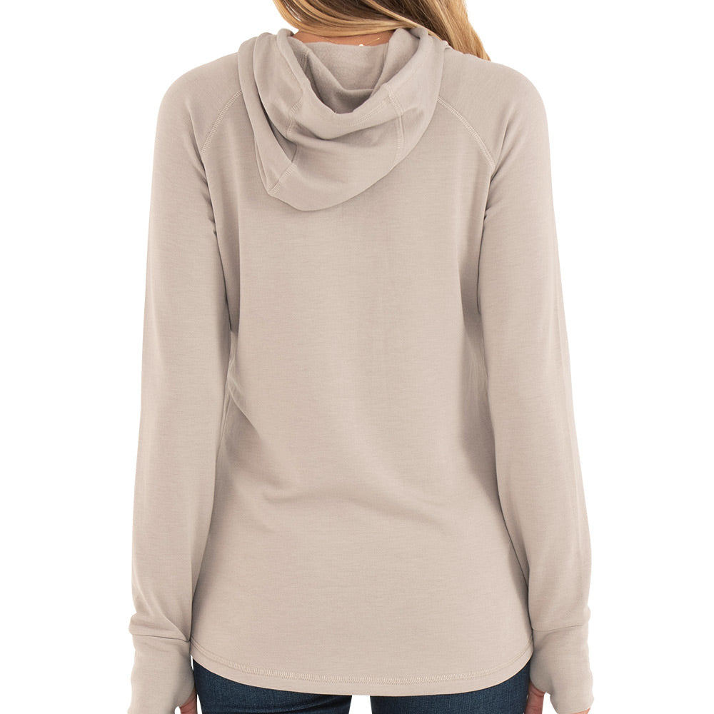 Women's Bamboo Lightweight Fleece Pullover Hoodie - Dune