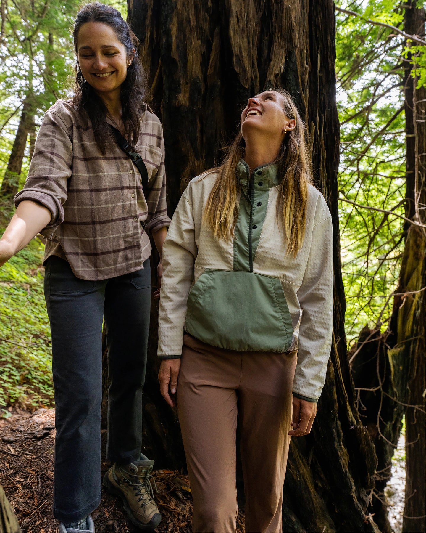 Women's Gridback Fleece Snap Pullover - Forest