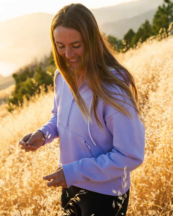 Women's Bamboo Northcoast Fleece Anorak - Clear Sky