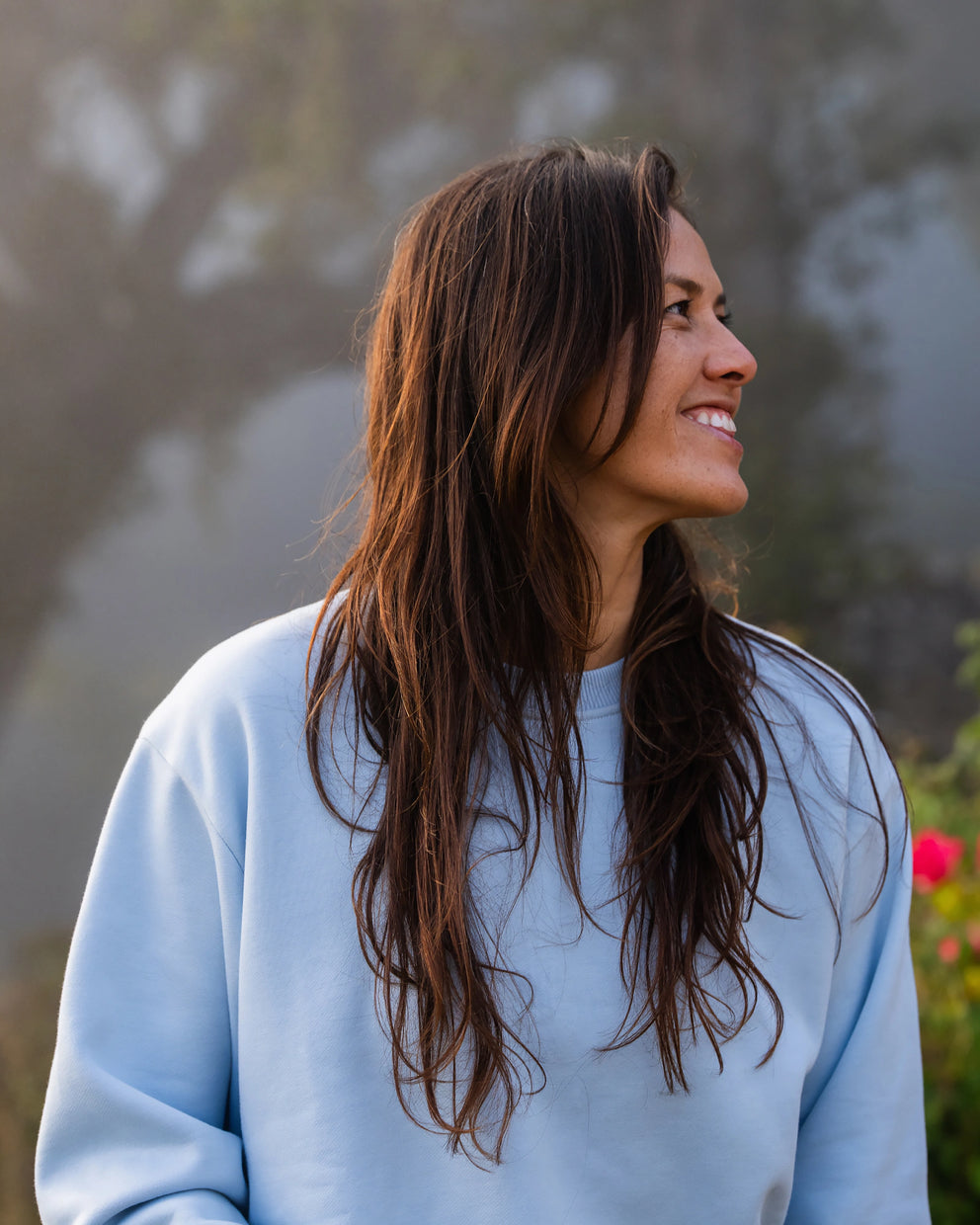 Women's Bamboo Northcoast Fleece Crew - Clear Sky