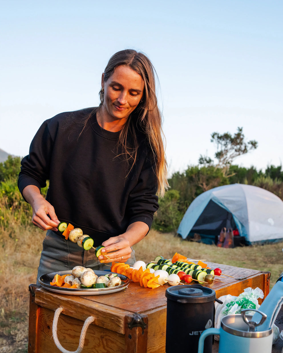 Women's Bamboo Northcoast Fleece Crew - Clear Sky