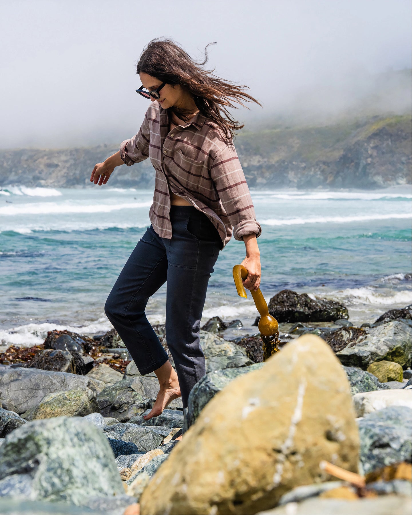 Women's Seawool Flannel Shirt - Fossil Plaid