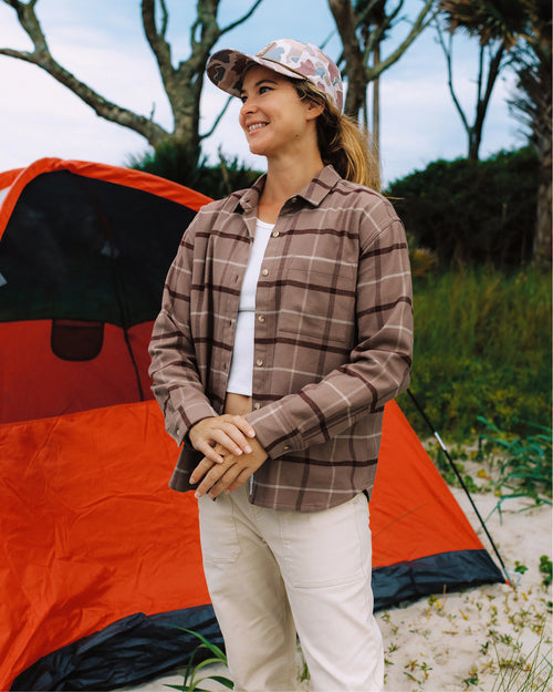 Women's Seawool Flannel Shirt - Fossil Plaid