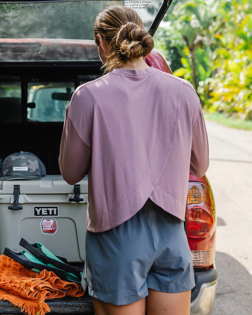 Women's Bamboo Shade Crossover Long Sleeve - Fig