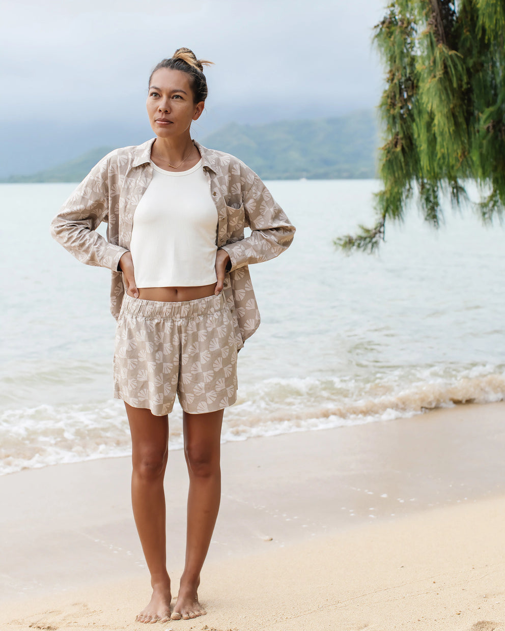 Women's Sullivan's Short - Sea Scallop Print Desert Tan